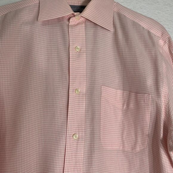 Daniel Cremieux Shirt Men Size 15.5 Pink Check Signature Collection Richard Vtg - Picture 7 of 7